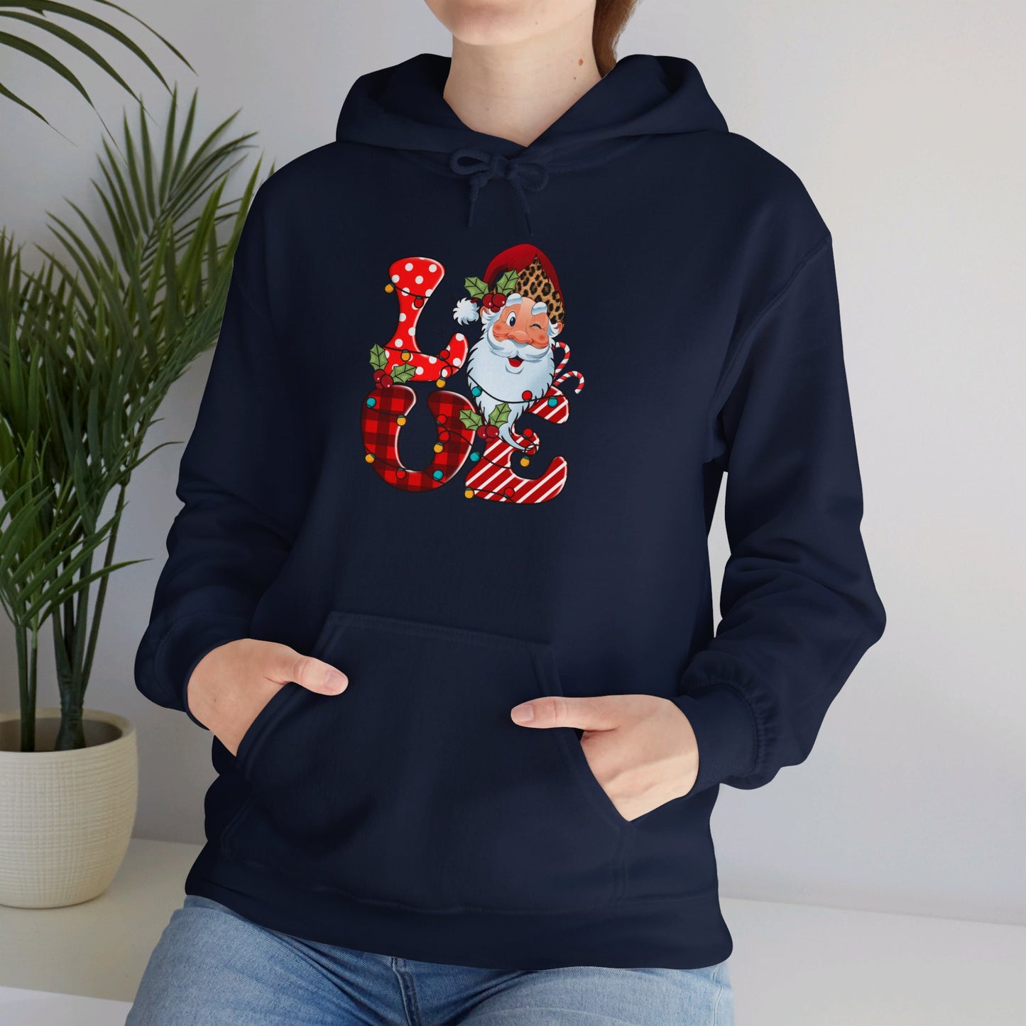 Festive Santa LOVE - Hooded Sweatshirt