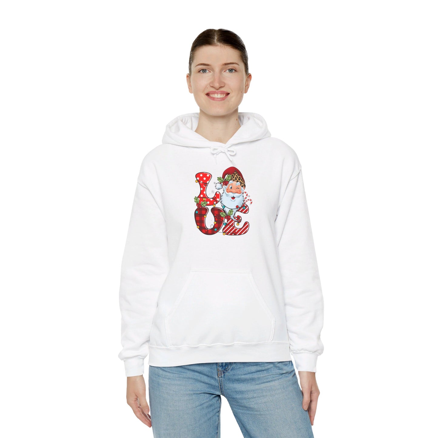 Festive Santa LOVE - Hooded Sweatshirt