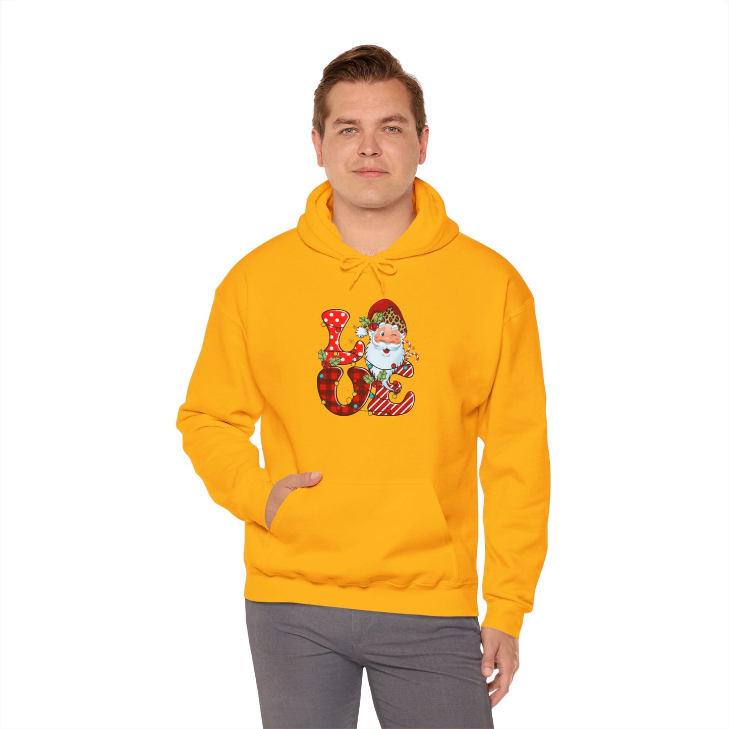 Festive Santa LOVE - Hooded Sweatshirt