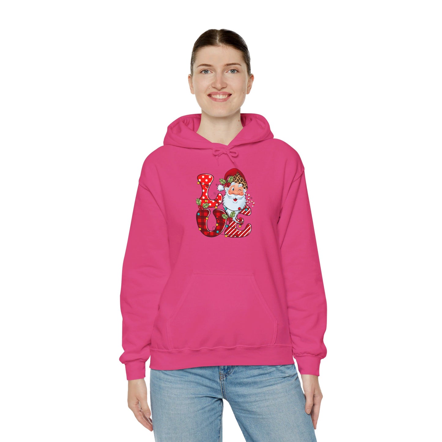 Festive Santa LOVE - Hooded Sweatshirt