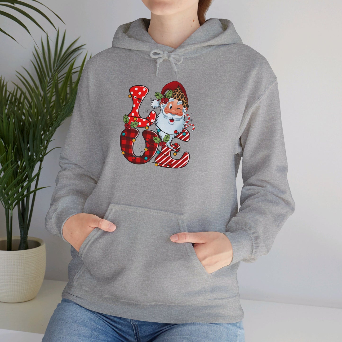 Festive Santa LOVE - Hooded Sweatshirt