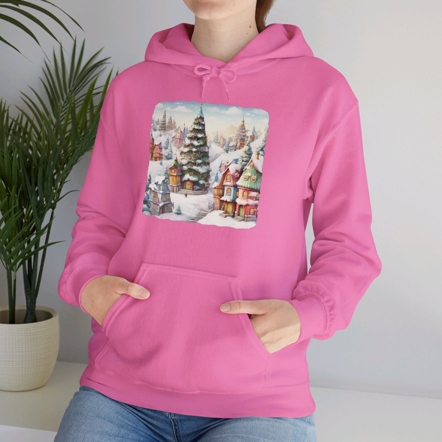 Snowy Christmas Village 16 - Hooded Sweatshirt