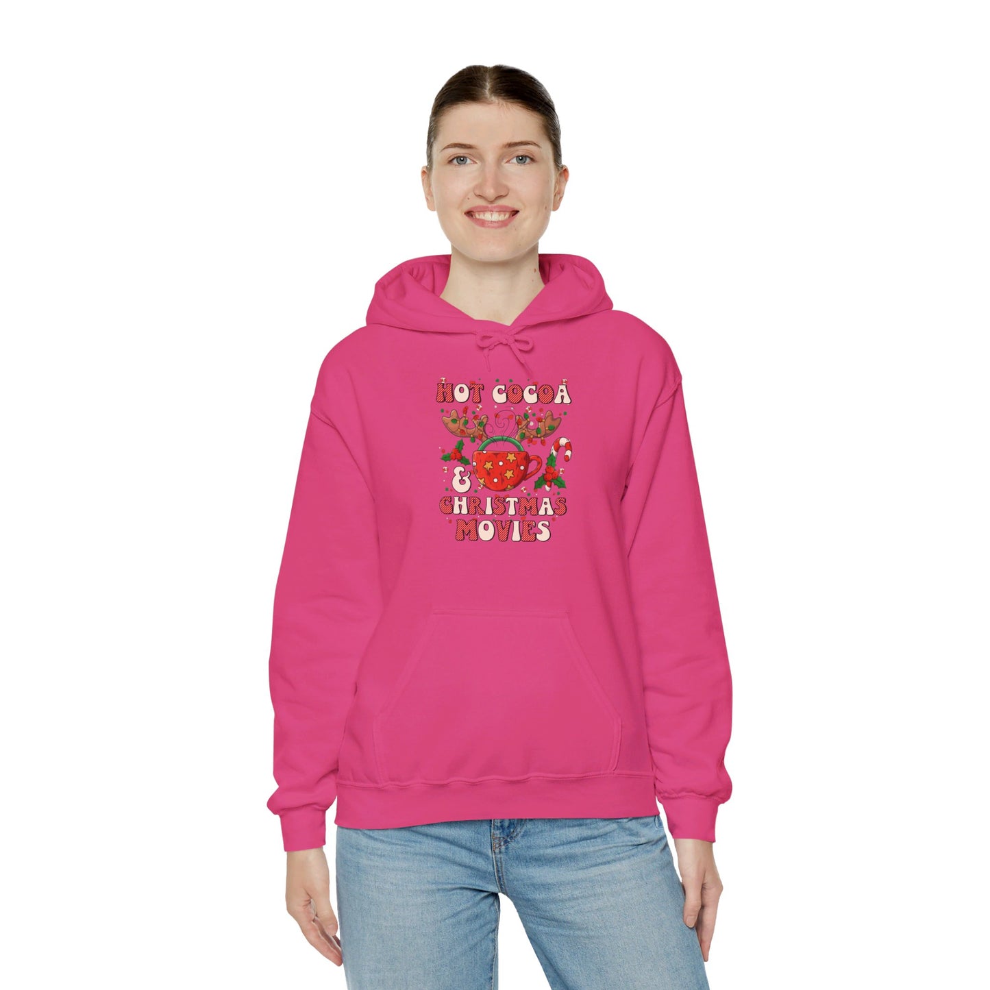 Hot Cocoa & Christmas Movies Design - Hooded Sweatshirt