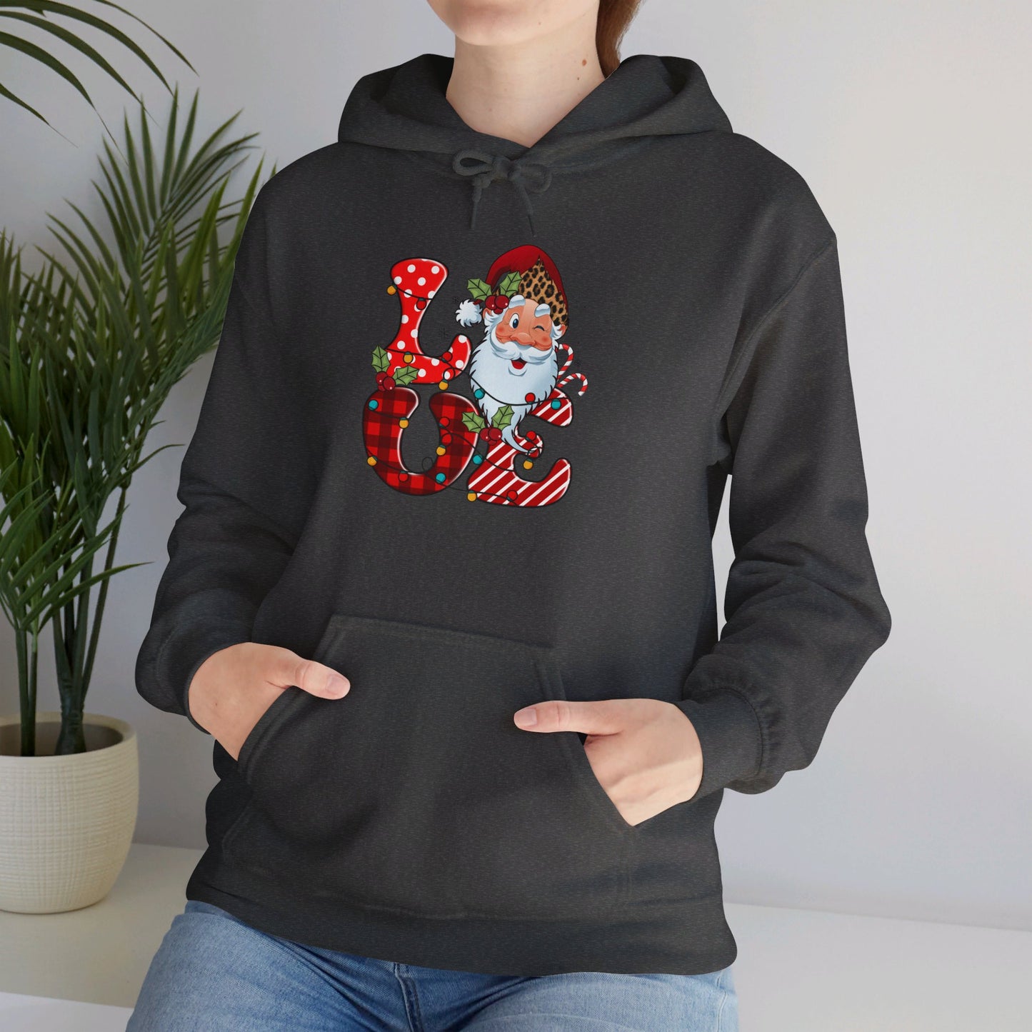 Festive Santa LOVE - Hooded Sweatshirt