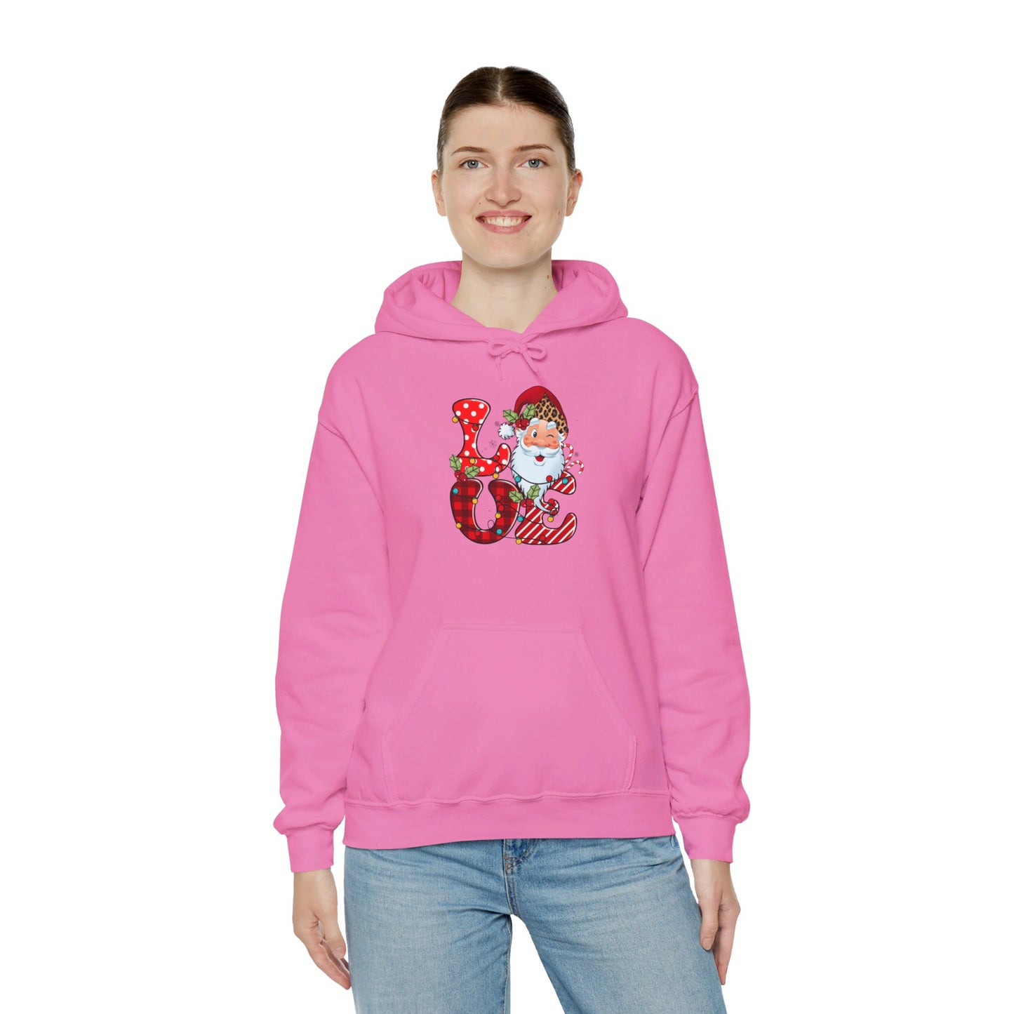 Festive Santa LOVE - Hooded Sweatshirt