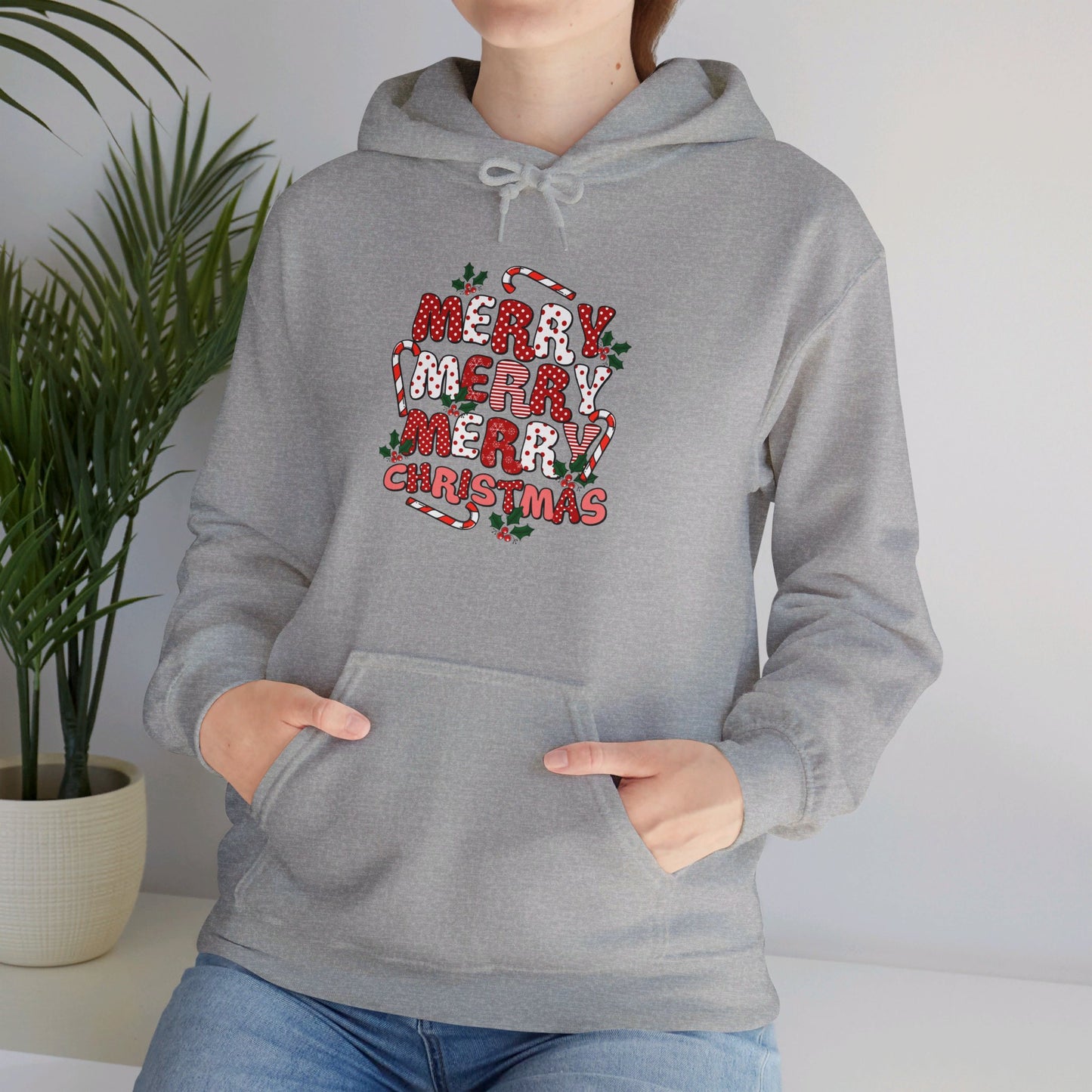 Merry Stacked Christmas- Hooded Sweatshirt