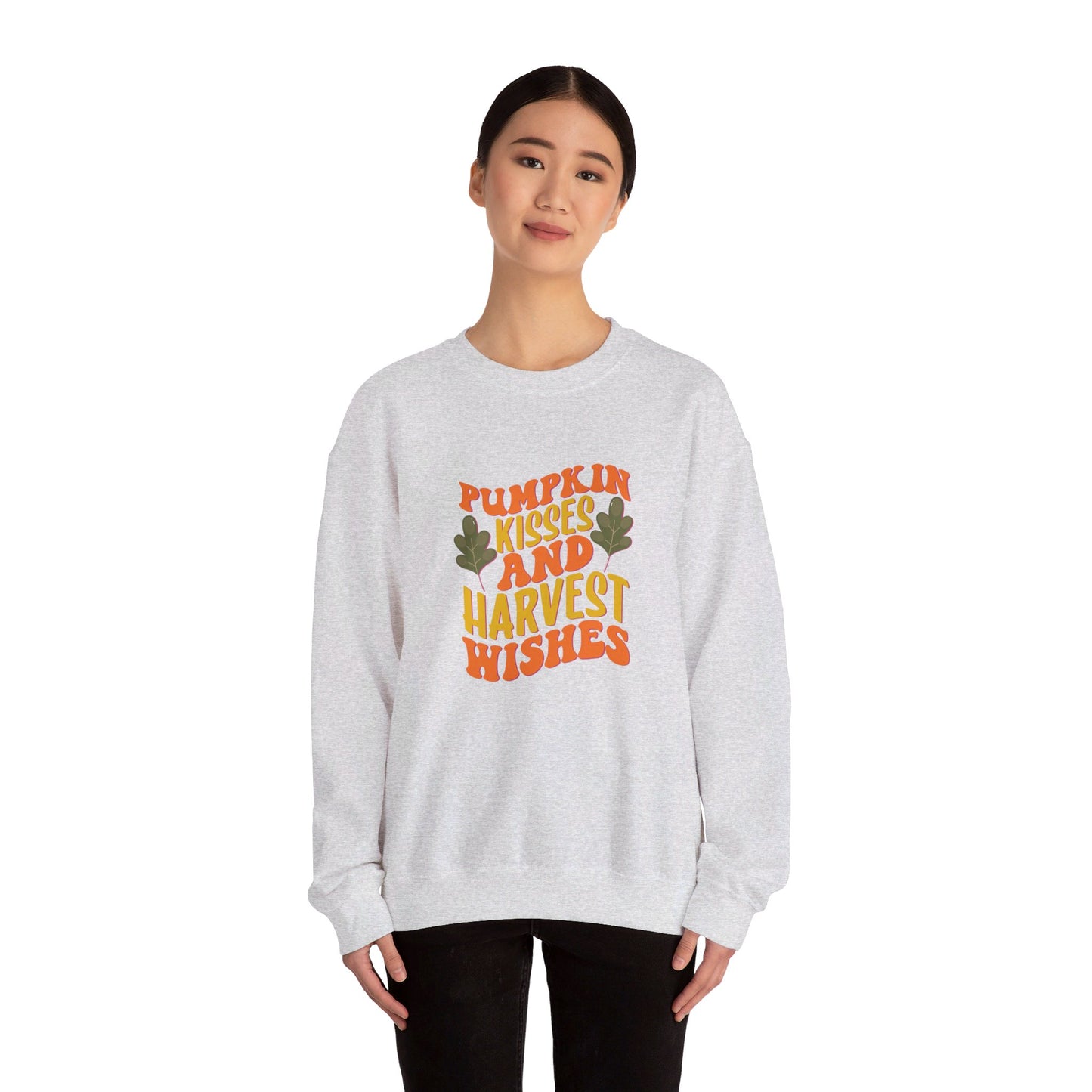 Pumpkin Kisses And Harvest Wishes - Crewneck Sweatshirt