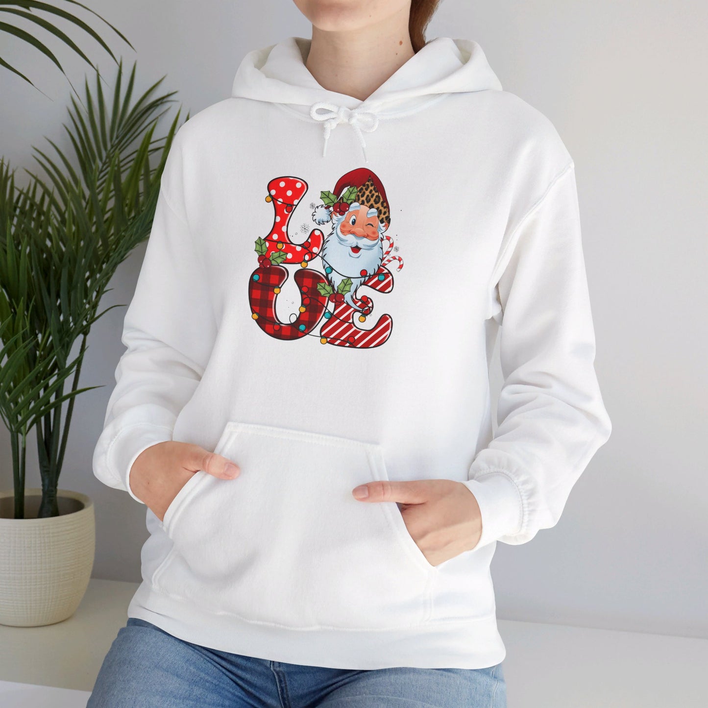 Festive Santa LOVE - Hooded Sweatshirt