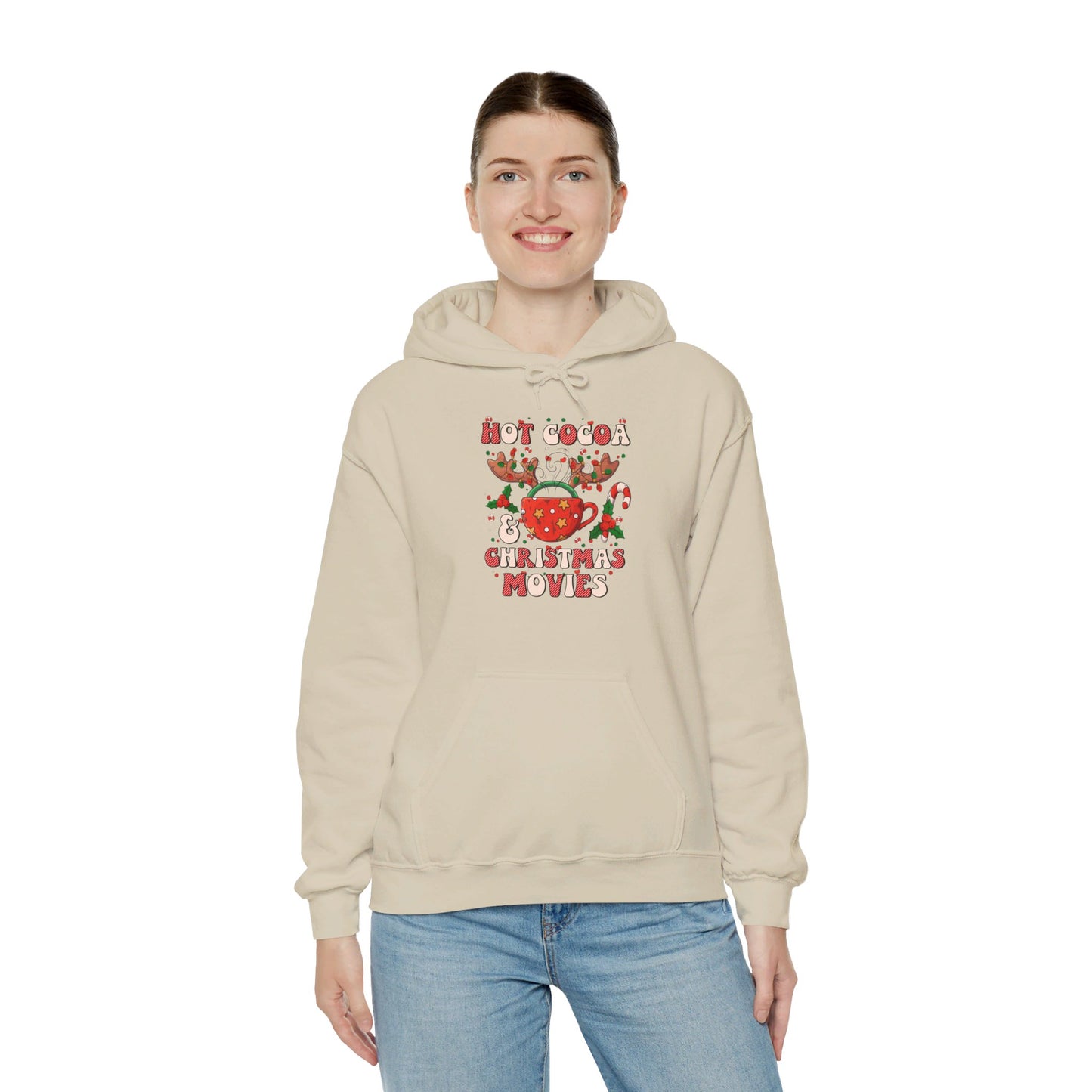 Hot Cocoa & Christmas Movies Design - Hooded Sweatshirt
