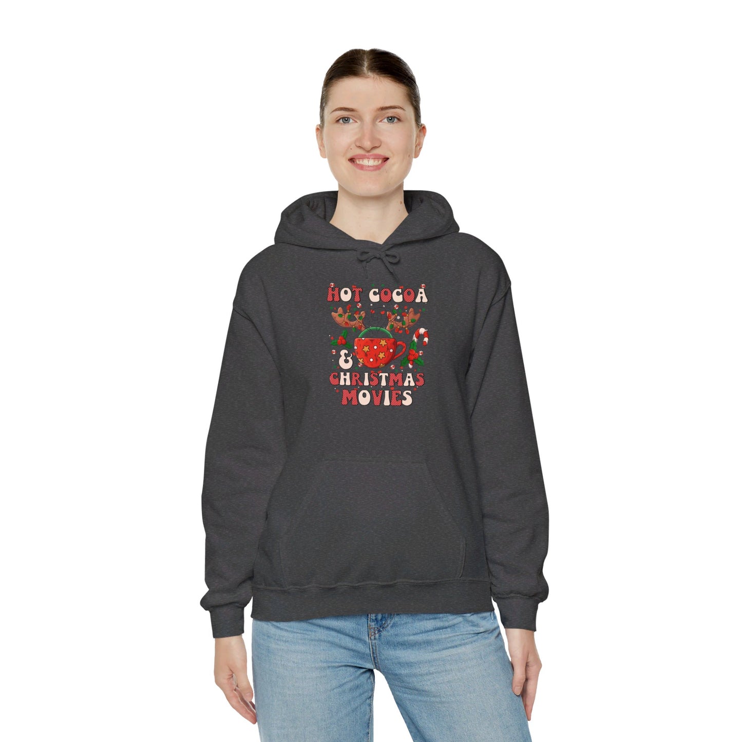 Hot Cocoa & Christmas Movies Design - Hooded Sweatshirt