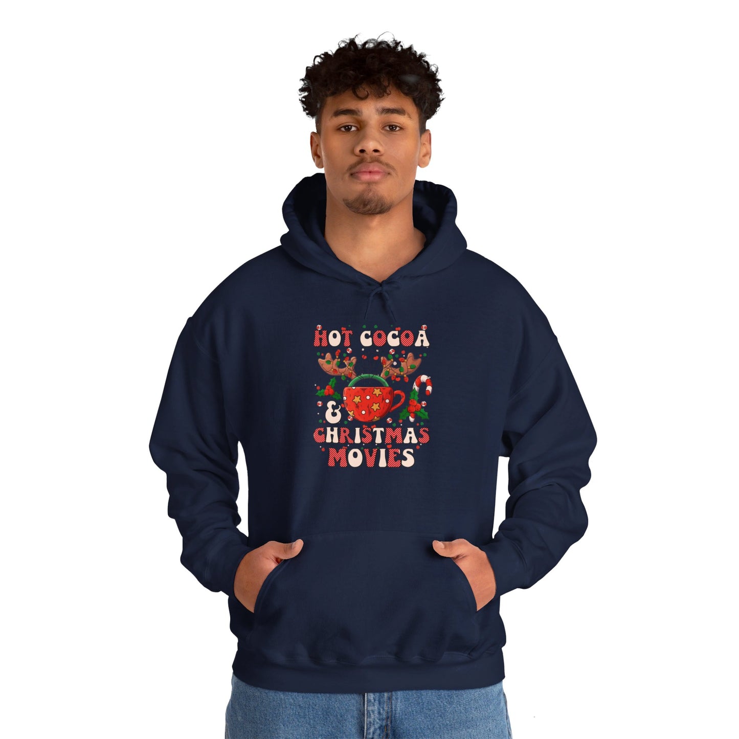 Hot Cocoa & Christmas Movies Design - Hooded Sweatshirt