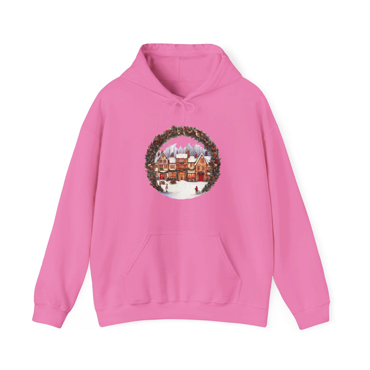 Vintage Christmas Village - Hooded Sweatshirt