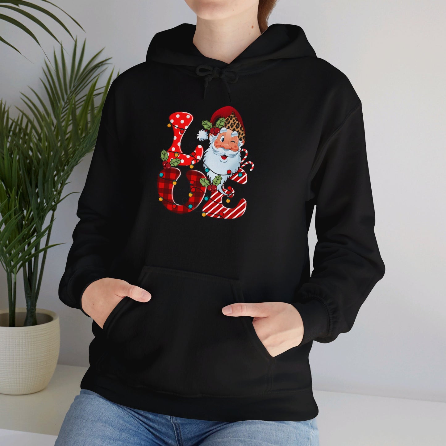 Festive Santa LOVE - Hooded Sweatshirt