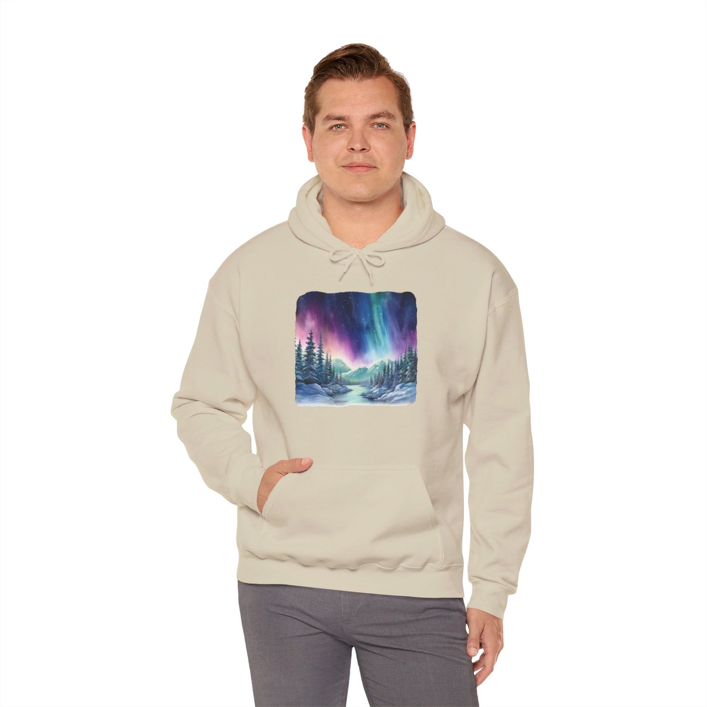 Northern Lights Watercolor - Hooded Sweatshirt