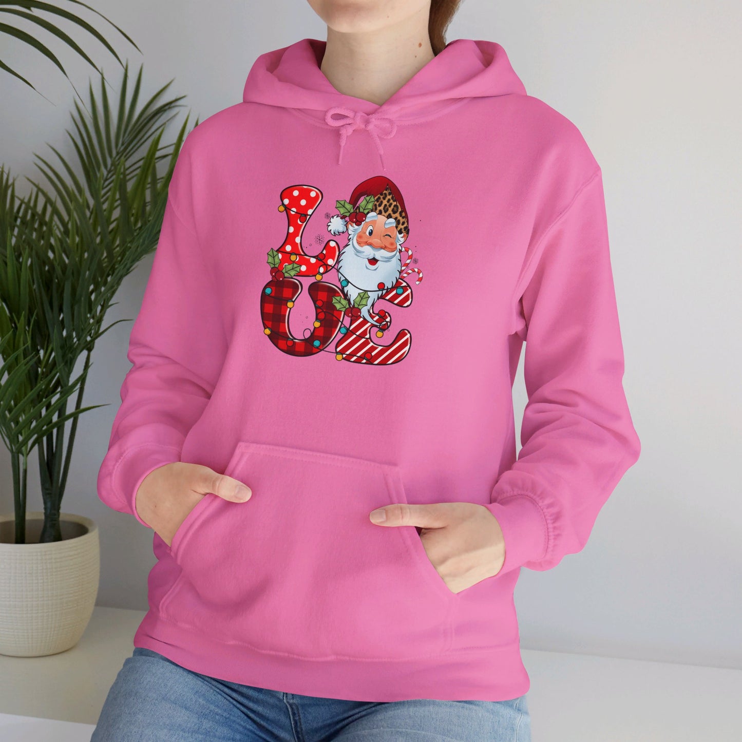 Festive Santa LOVE - Hooded Sweatshirt