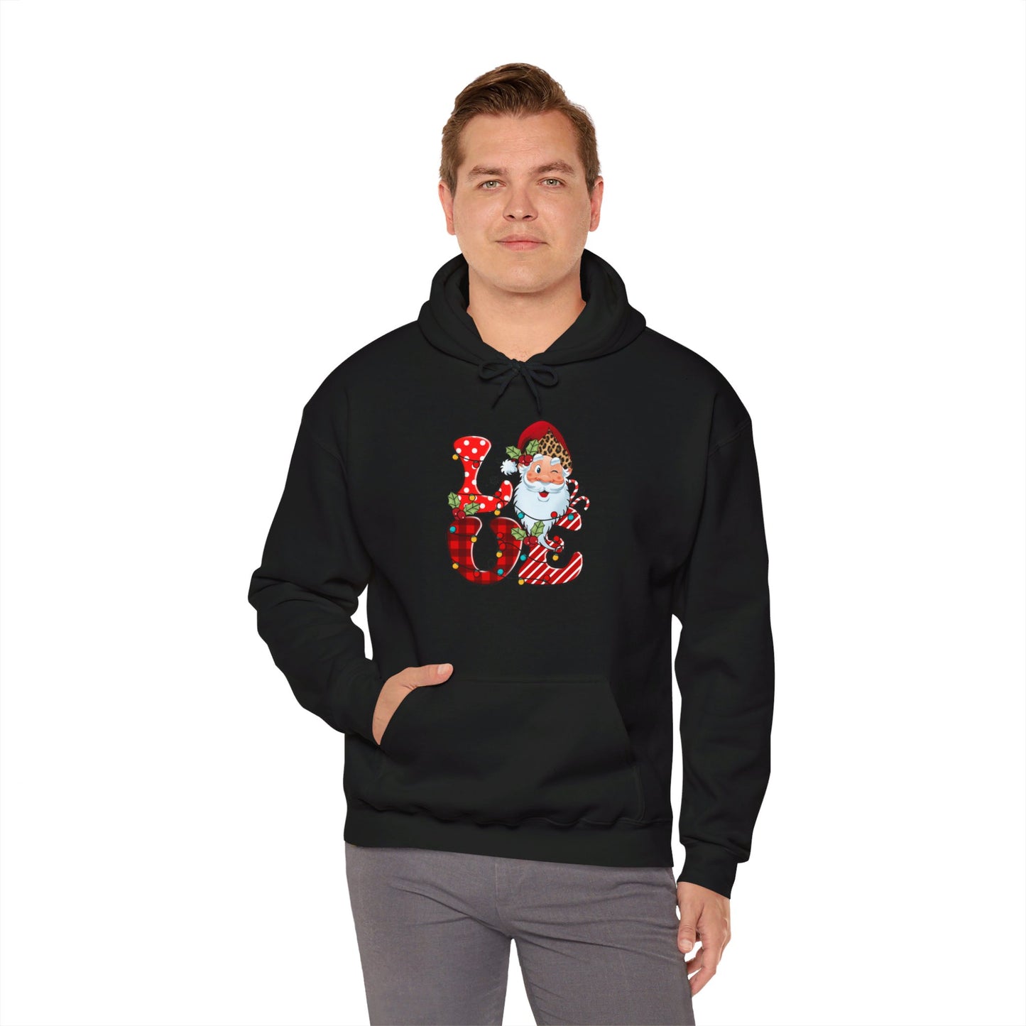 Festive Santa LOVE - Hooded Sweatshirt