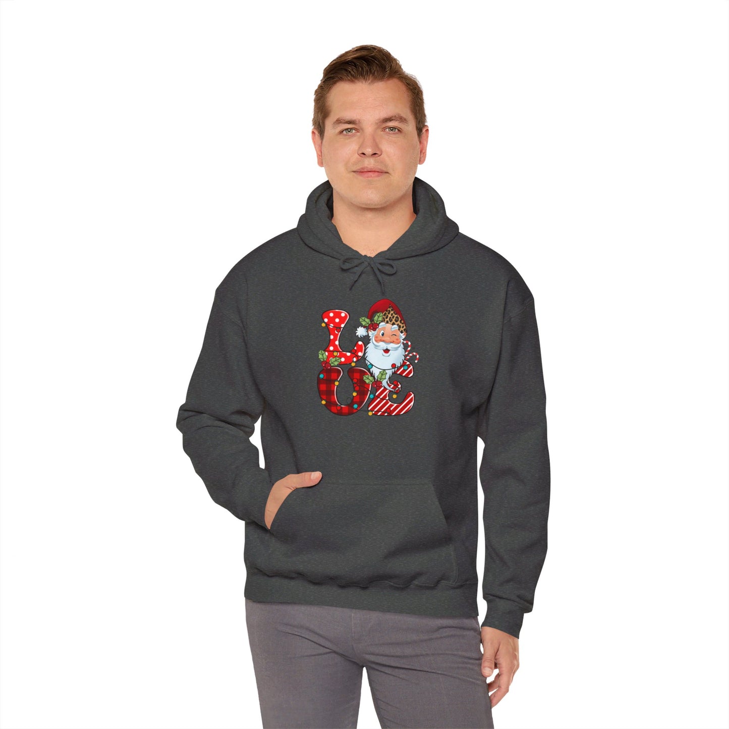 Festive Santa LOVE - Hooded Sweatshirt