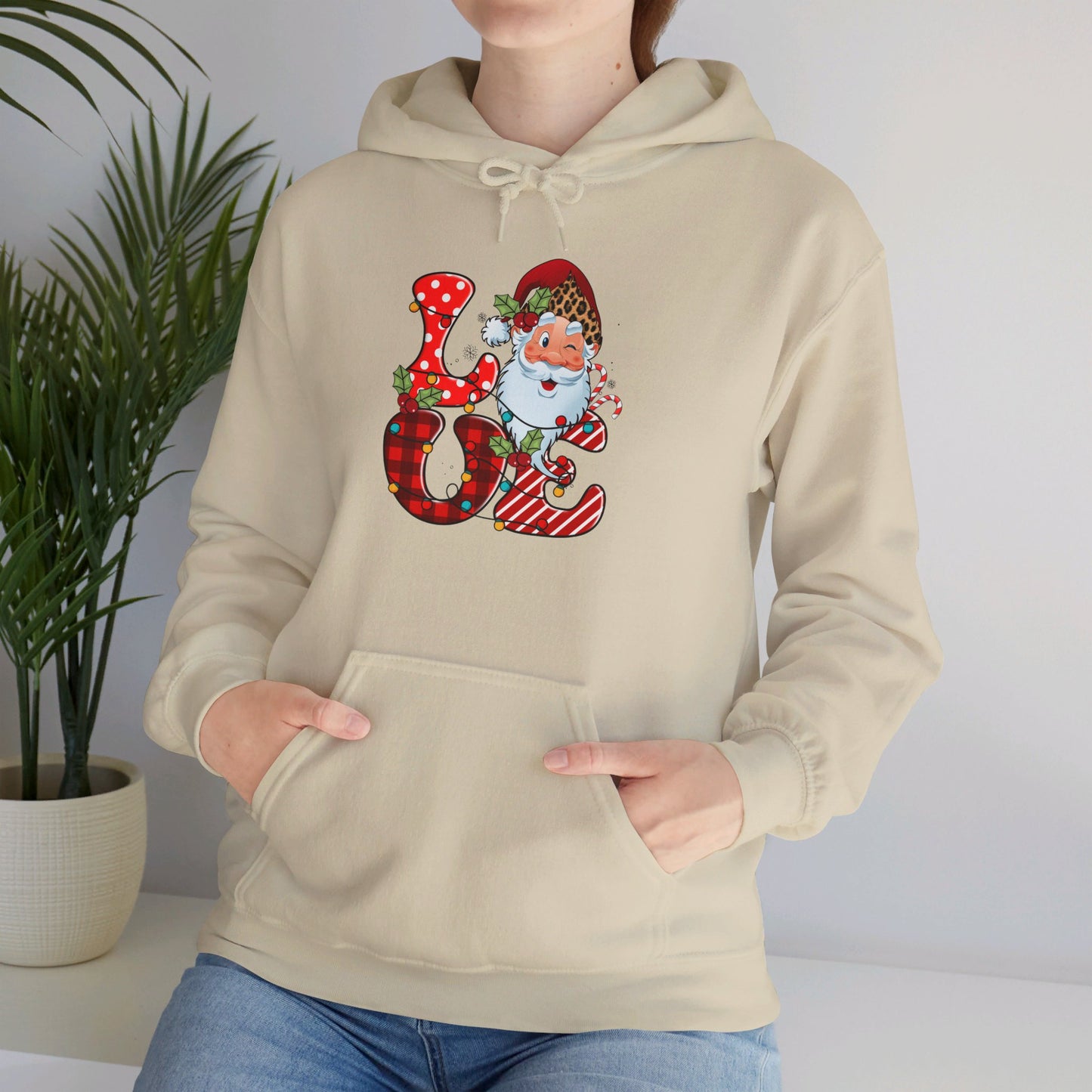 Festive Santa LOVE - Hooded Sweatshirt