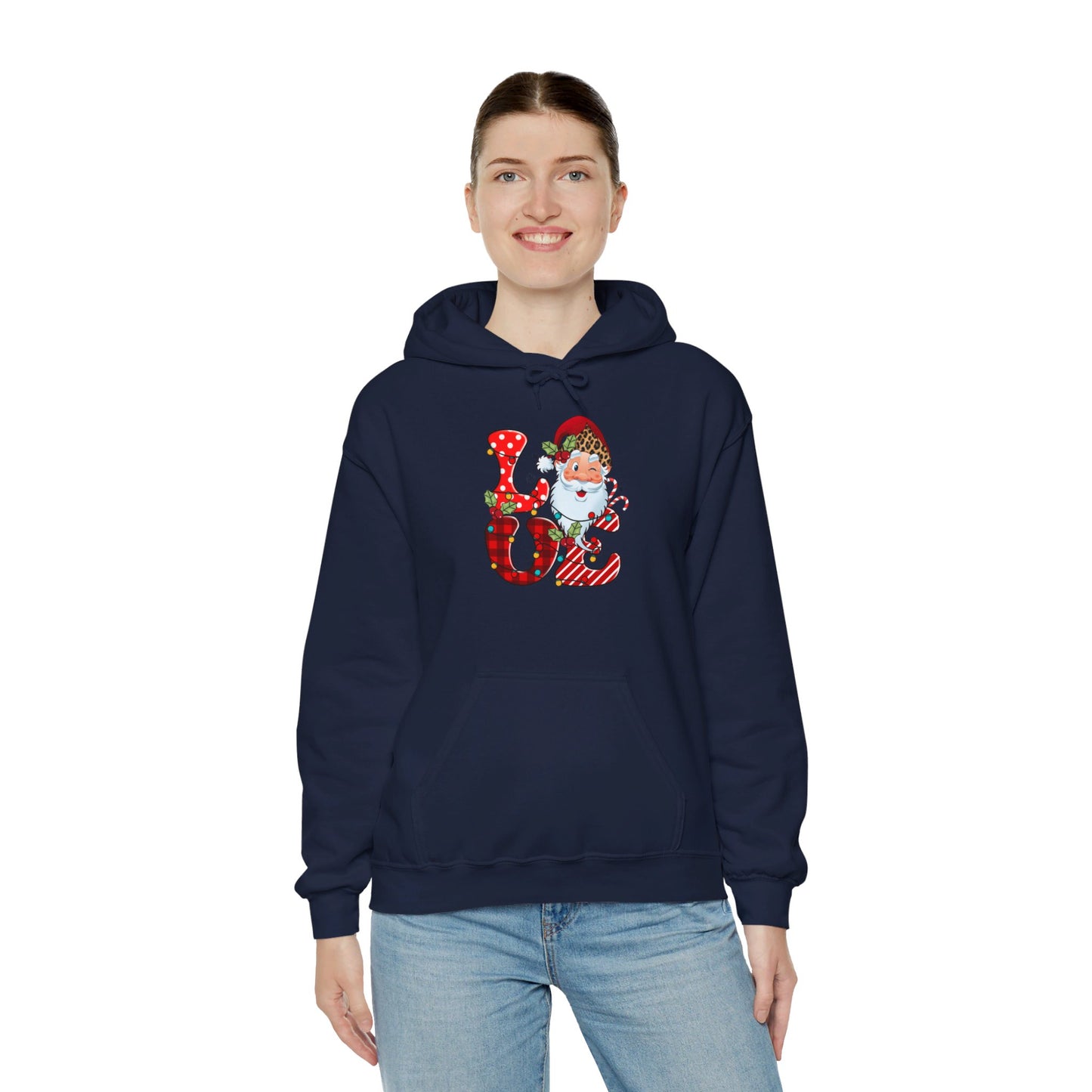 Festive Santa LOVE - Hooded Sweatshirt