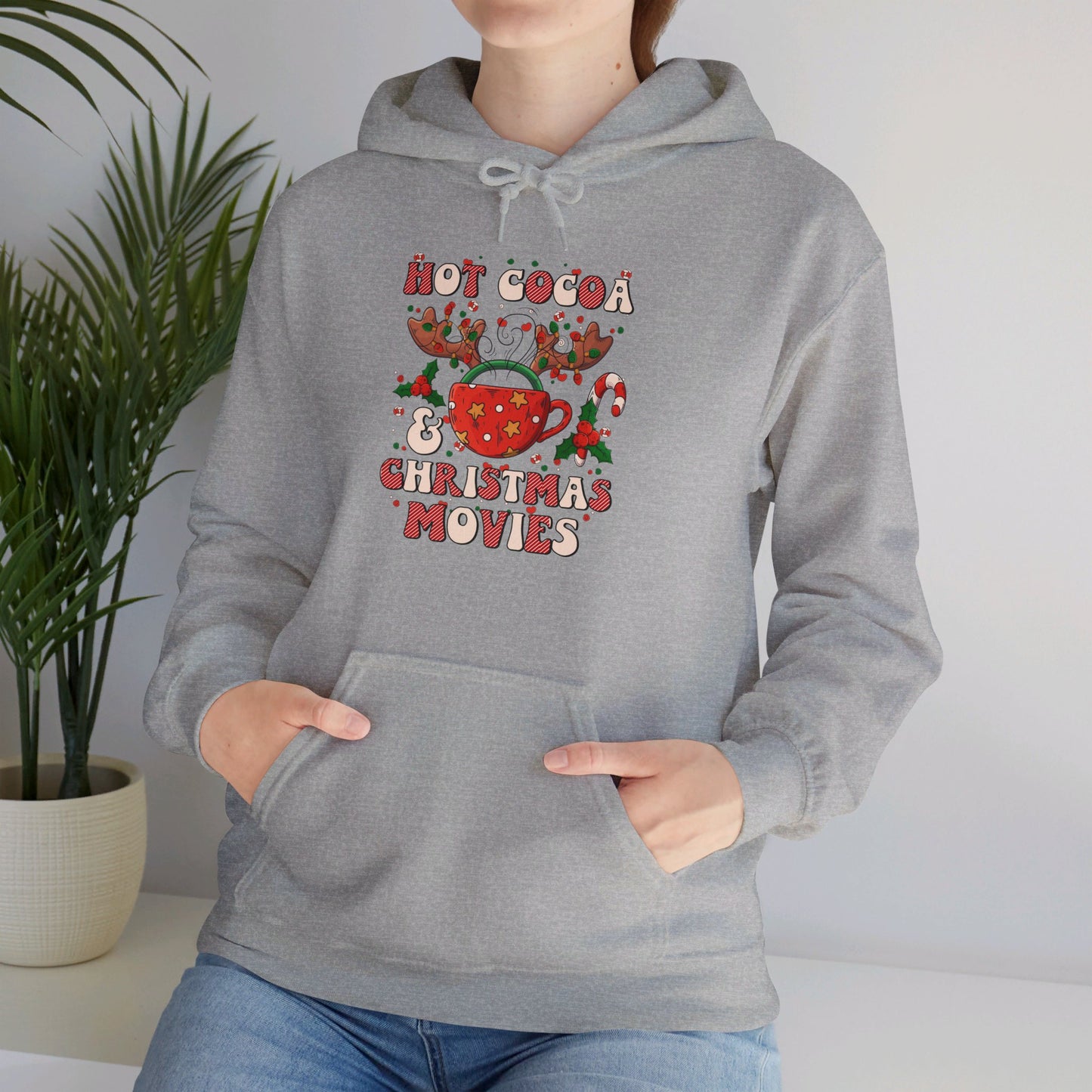 Hot Cocoa & Christmas Movies Design - Hooded Sweatshirt