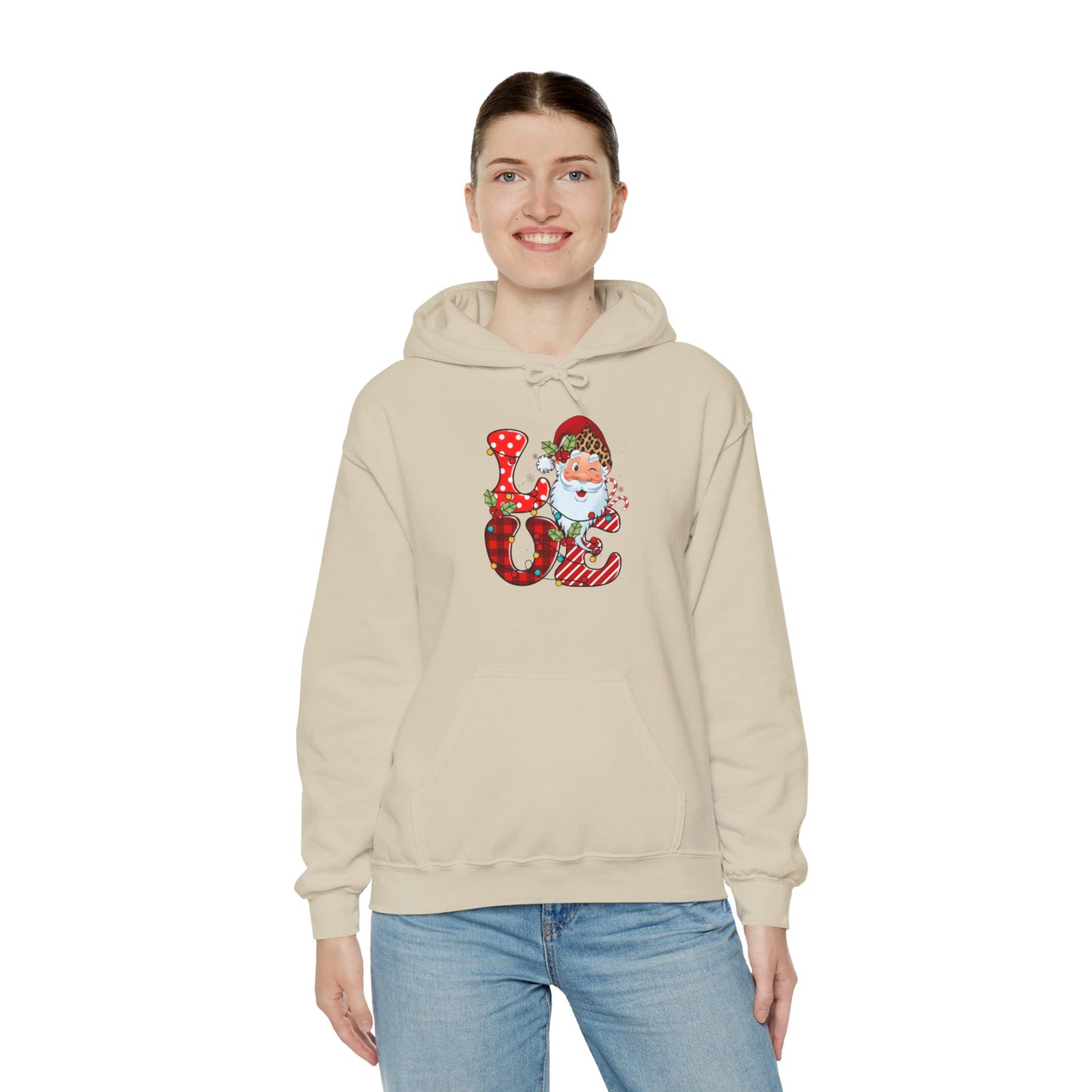 Festive Santa LOVE - Hooded Sweatshirt