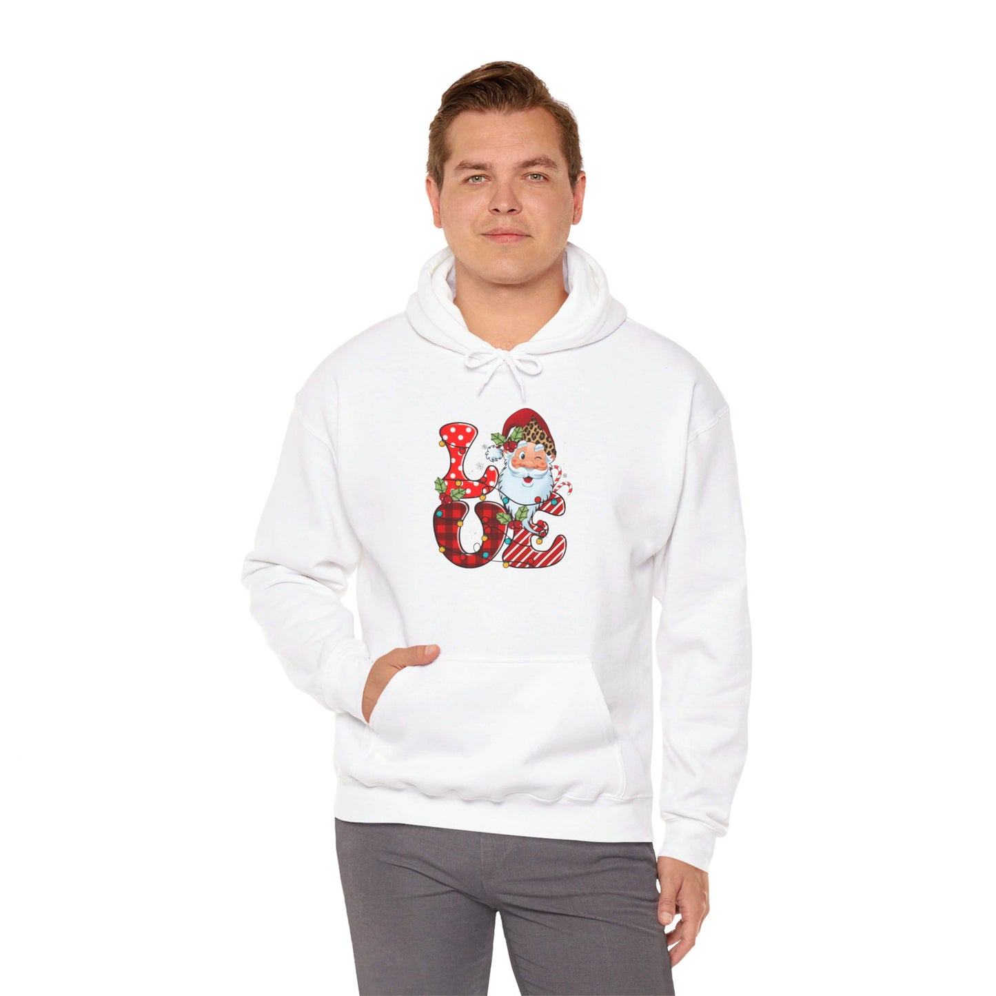 Festive Santa LOVE - Hooded Sweatshirt