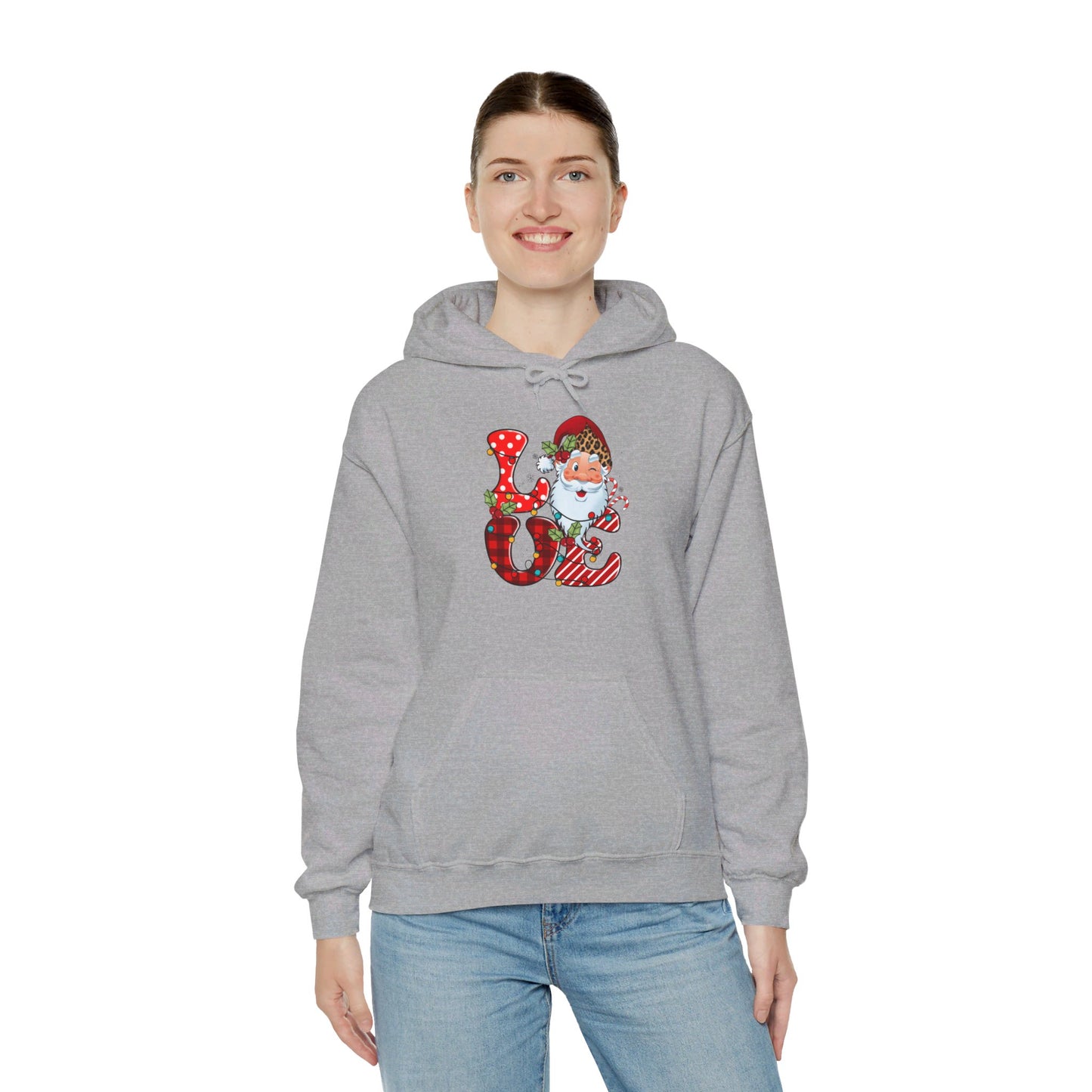 Festive Santa LOVE - Hooded Sweatshirt