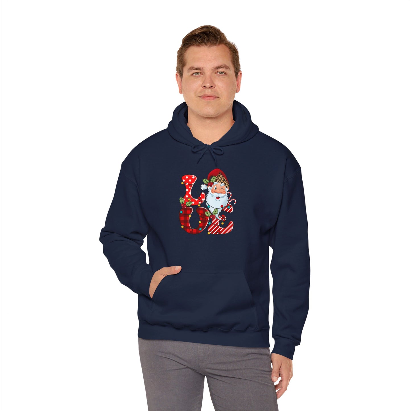 Festive Santa LOVE - Hooded Sweatshirt