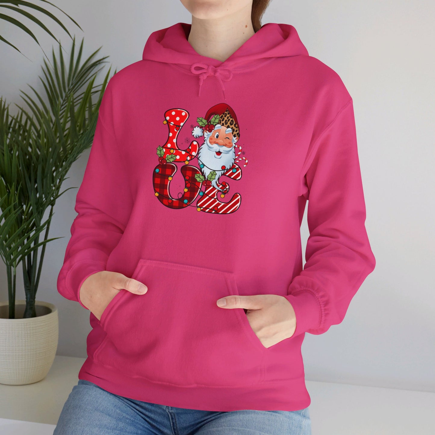 Festive Santa LOVE - Hooded Sweatshirt
