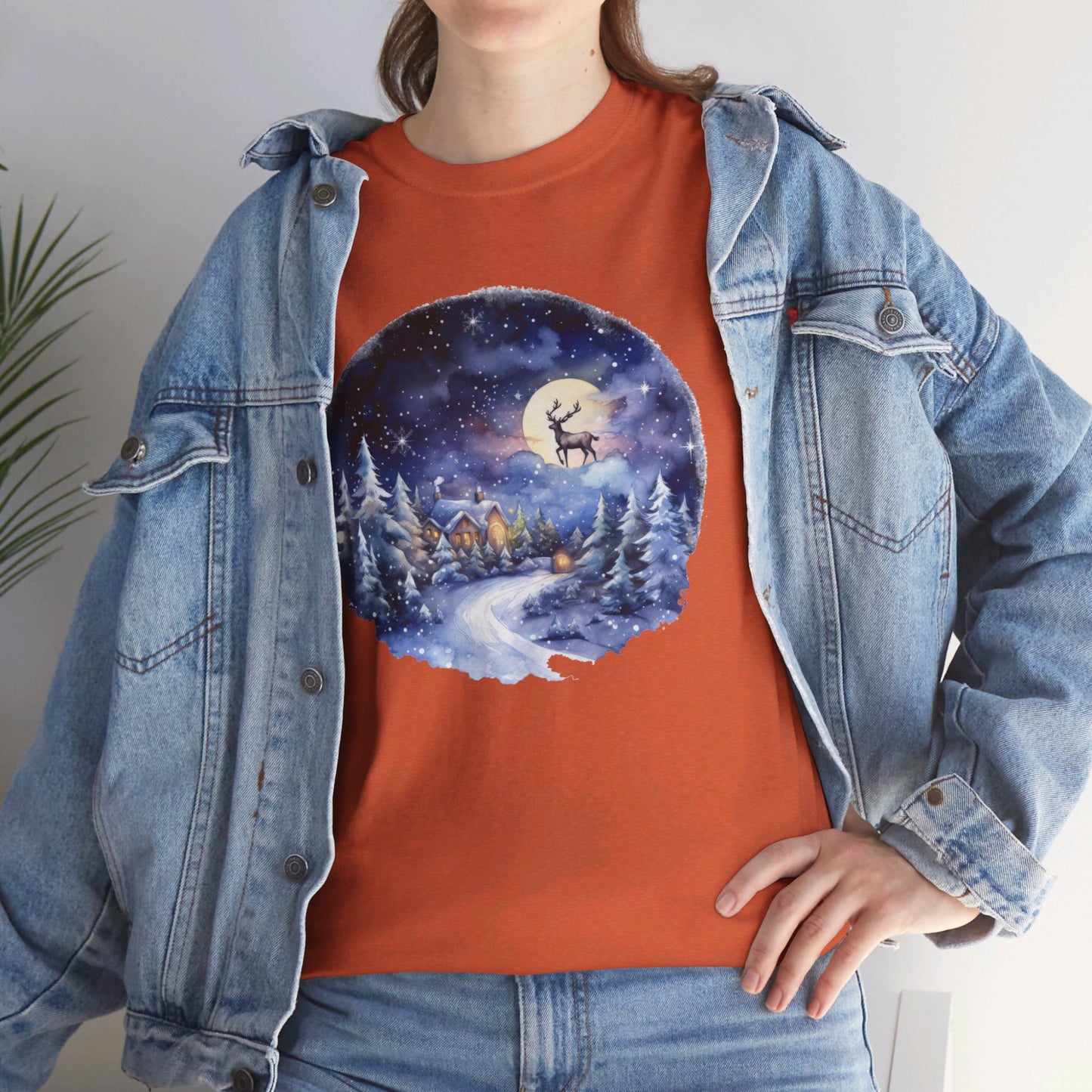 Winter Snowy Northern Lights - T-Shirt