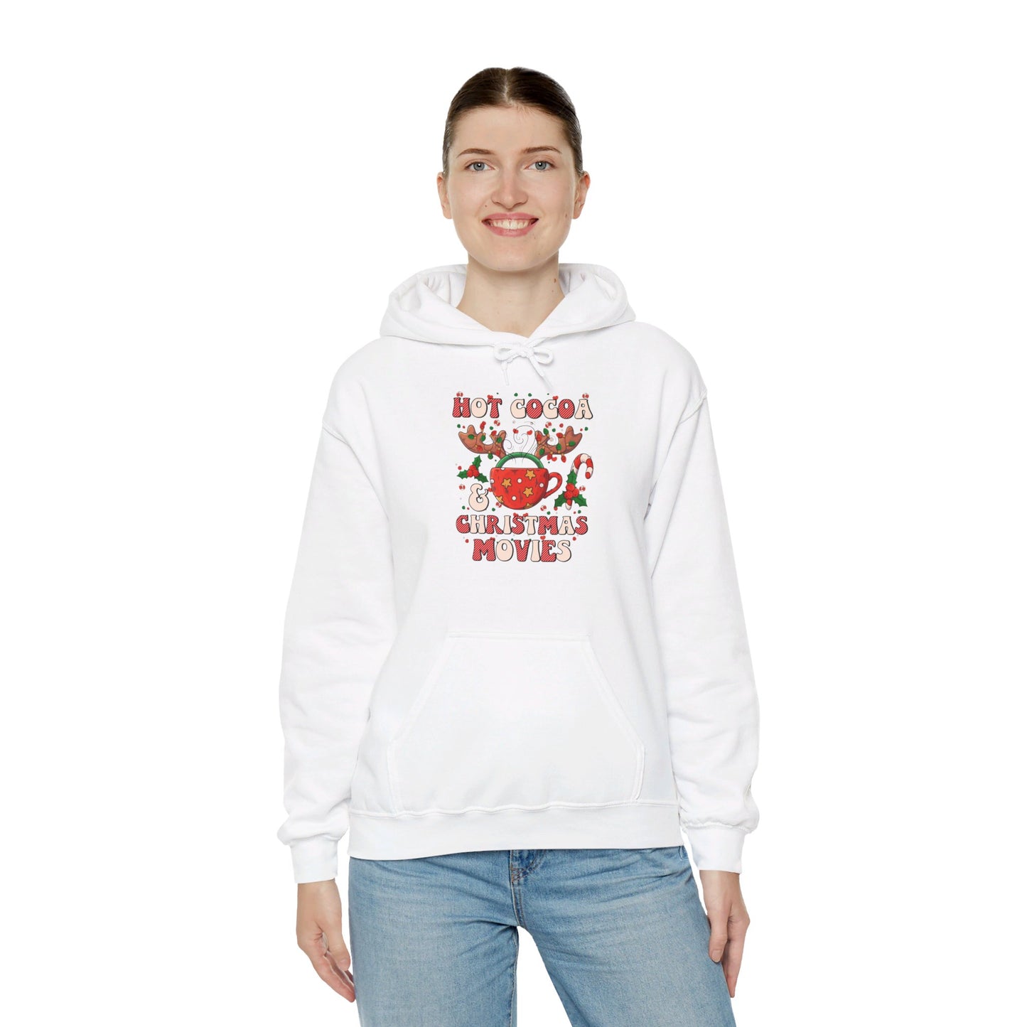 Hot Cocoa & Christmas Movies Design - Hooded Sweatshirt