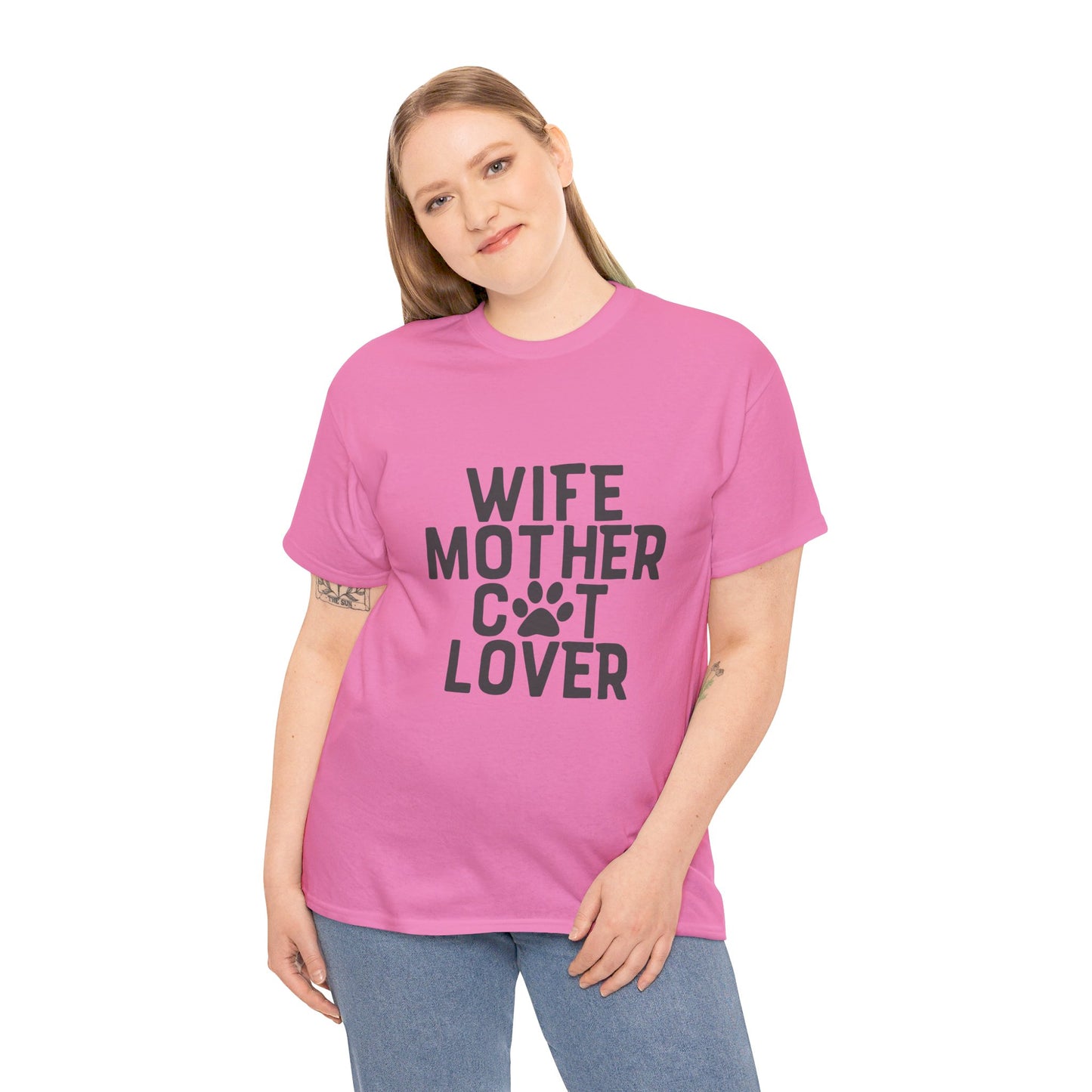 Wife, Mother, Cat lover - T-Shirt