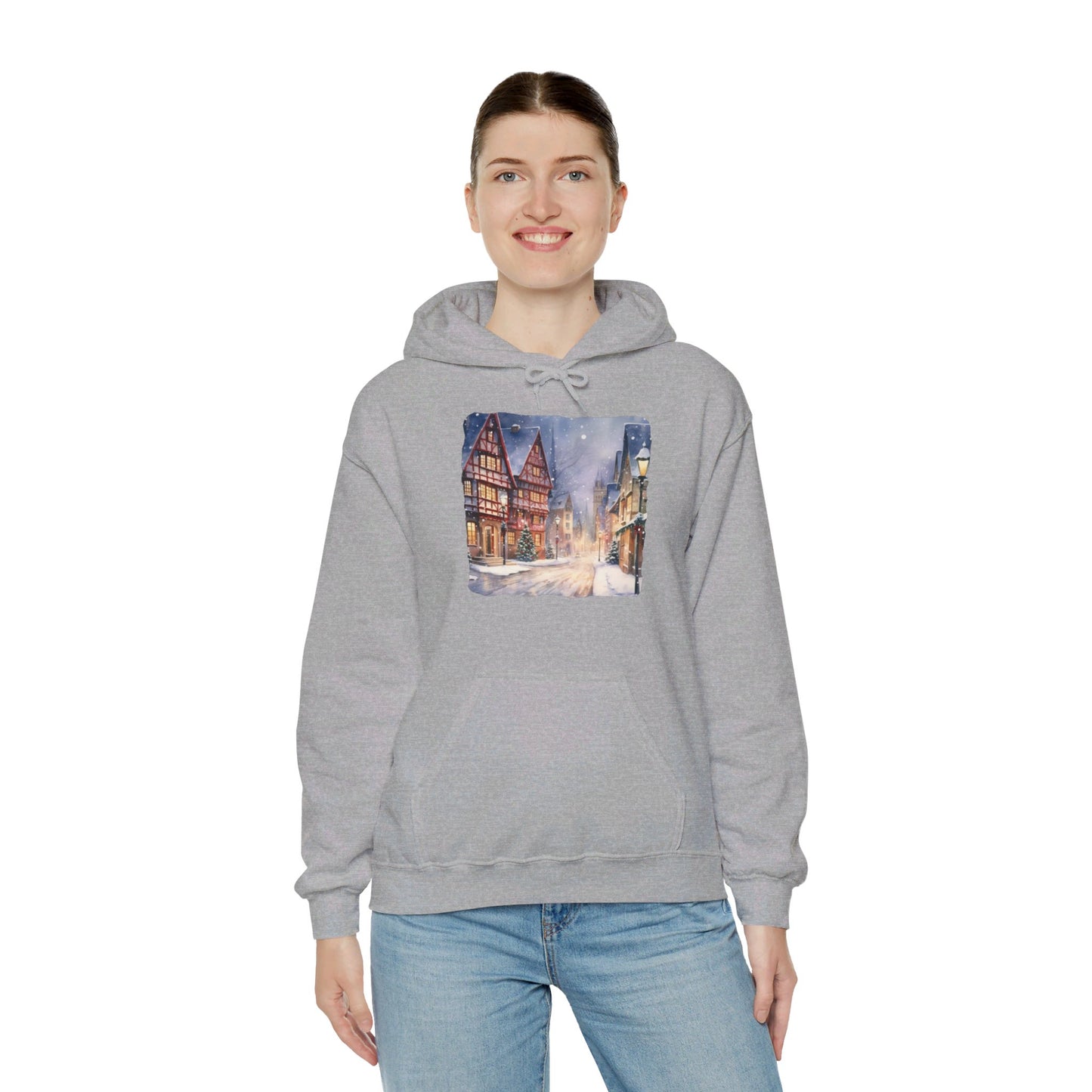 Snowy Christmas Village 13 - Hooded Sweatshirt