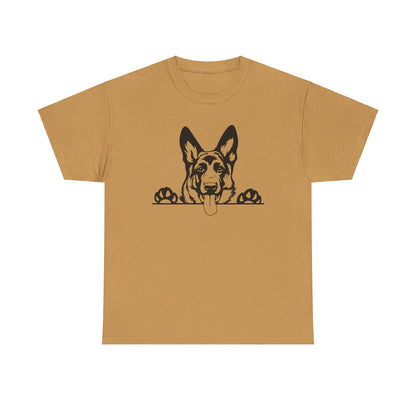 German Shepherd, Peeking with Charm - T-Shirt