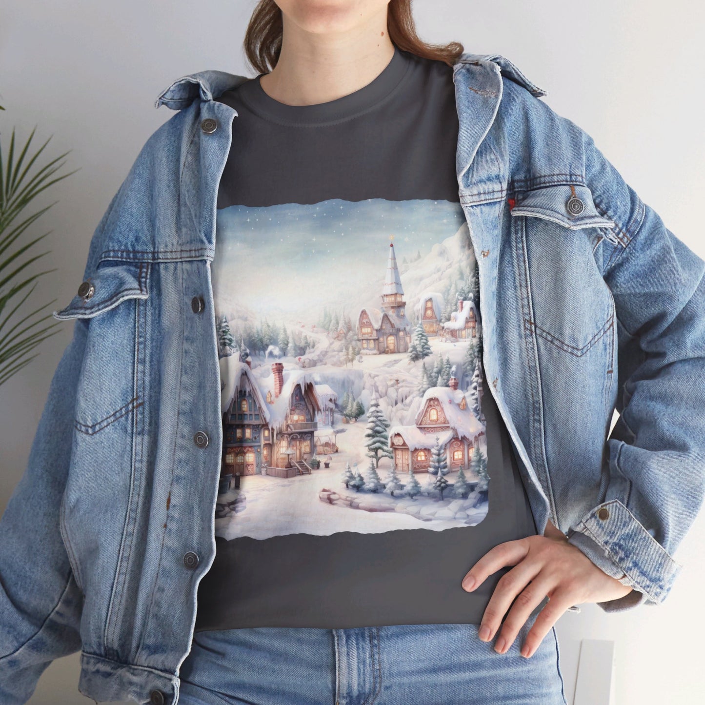 Snowy Christmas Village-T-Shirt