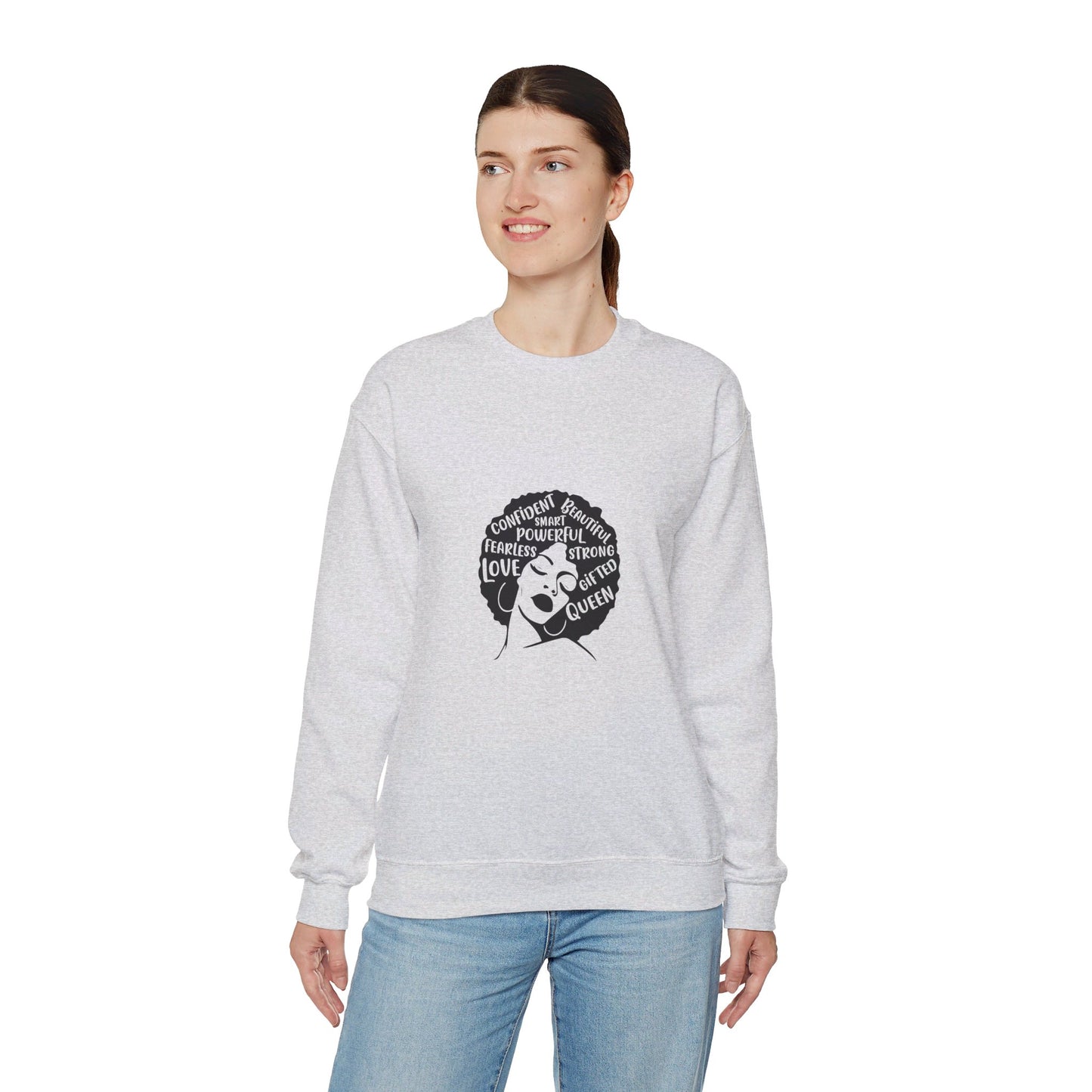 Afro Lady With Words - Crewneck Sweatshirt