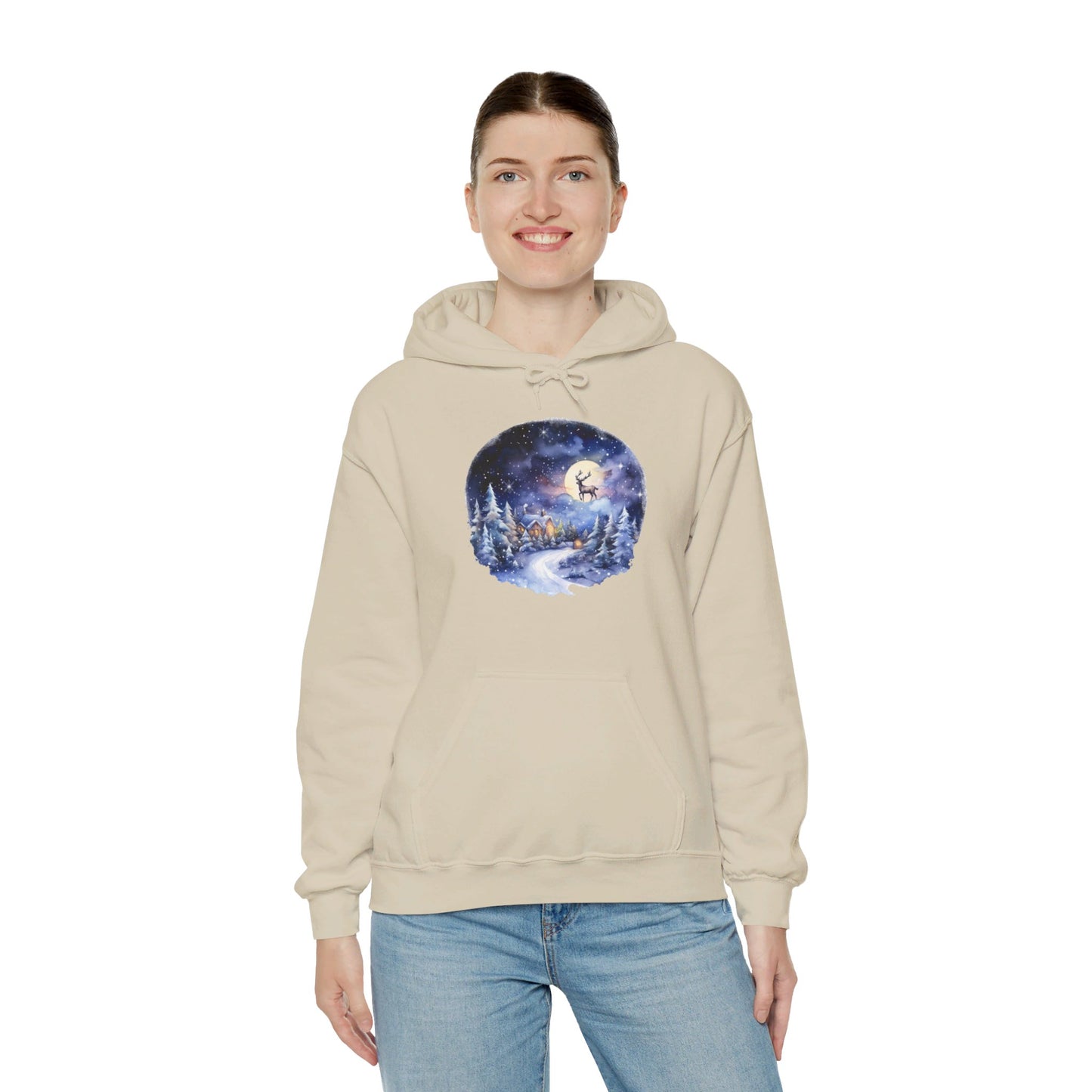 Winter Snowy Night - Hooded Sweatshirt