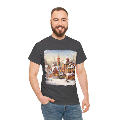 Snowy Christmas Village-12-T-Shirt