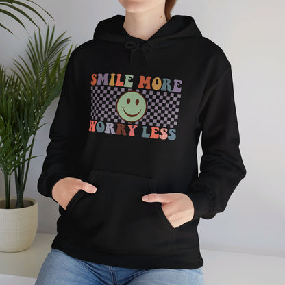 Smile More Worry Less - Hooded Sweatshirt