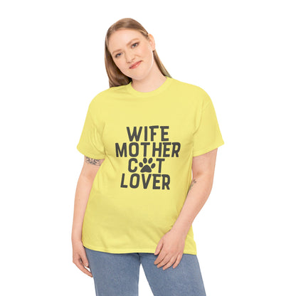 Wife, Mother, Cat lover - T-Shirt