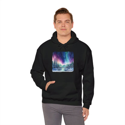 Northern Lights Watercolor - Hooded Sweatshirt