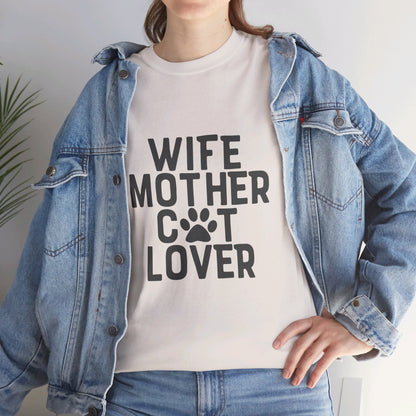 Wife, Mother, Cat lover - T-Shirt