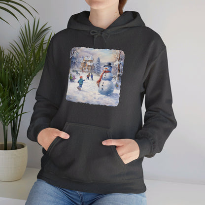 Snowman In Village 2 - Hooded Sweatshirt