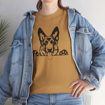 German Shepherd, Peeking with Charm - T-Shirt