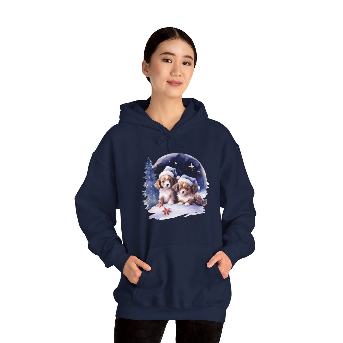 Snowy Christmas Dogs - Hooded Sweatshirt