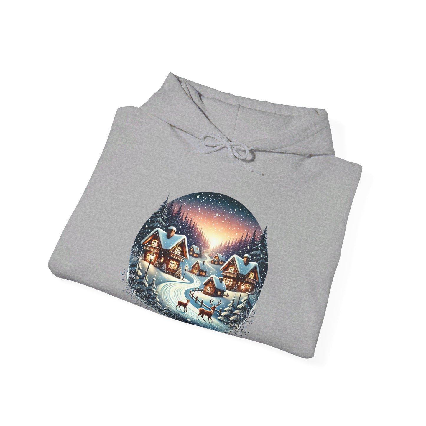 Snow Night Christmas Village - Hooded Sweatshirt