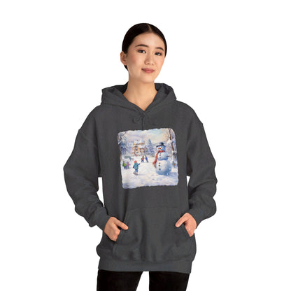 Snowman In Village 2 - Hooded Sweatshirt