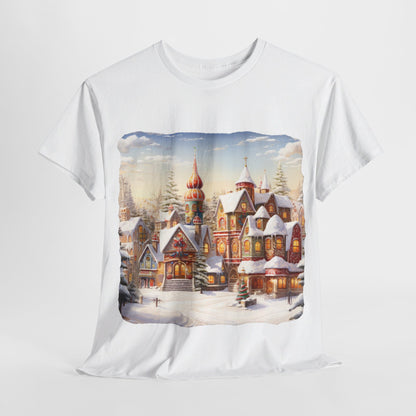 Snowy Christmas Village-12-T-Shirt