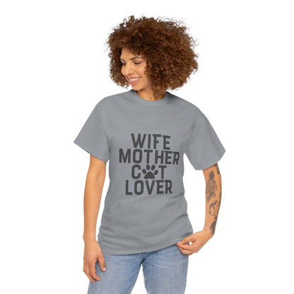 Wife, Mother, Cat lover - T-Shirt