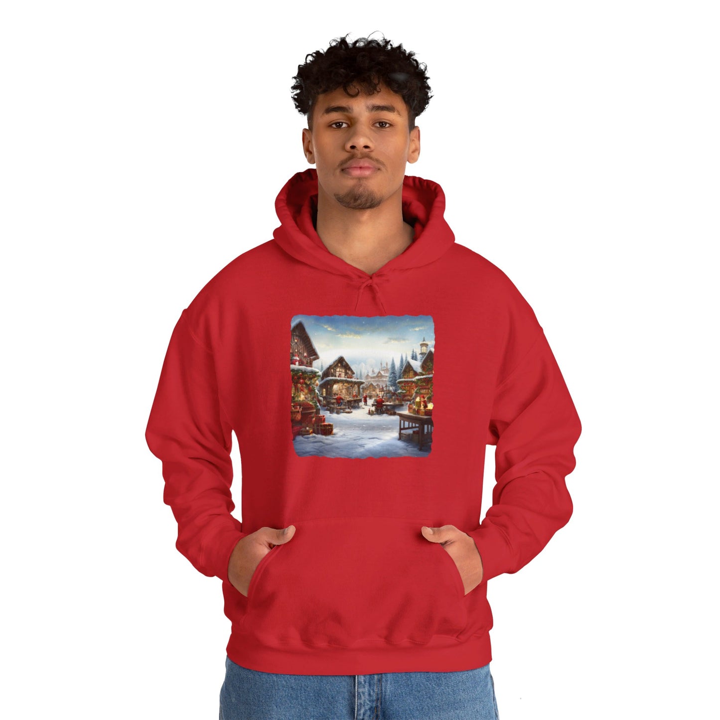 Snowy Christmas Village North Pole - Hooded Sweatshirt